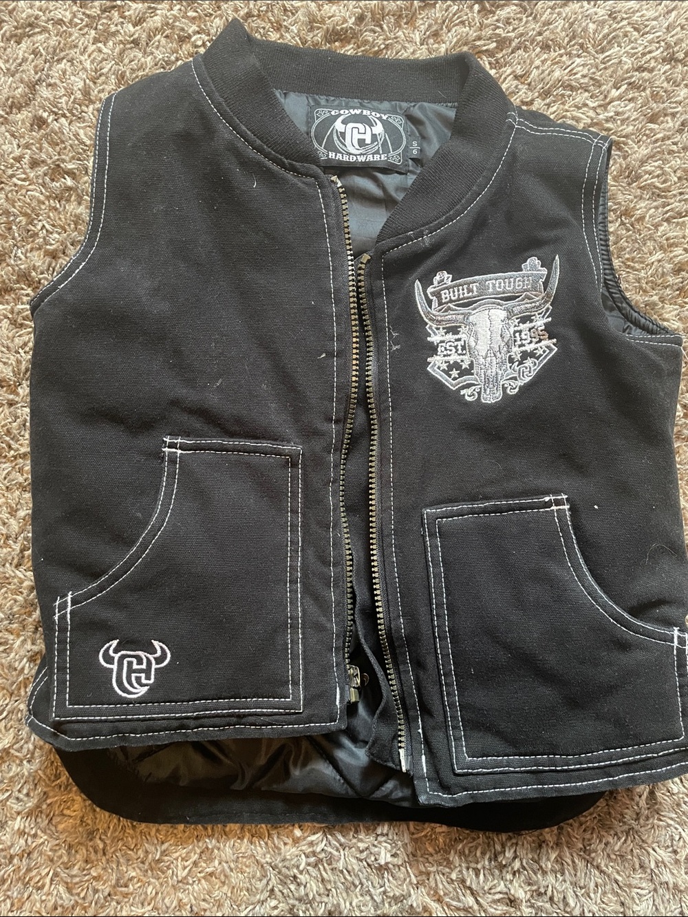 Cowboy Hardware Boys' Black 'Built Tough' Vest